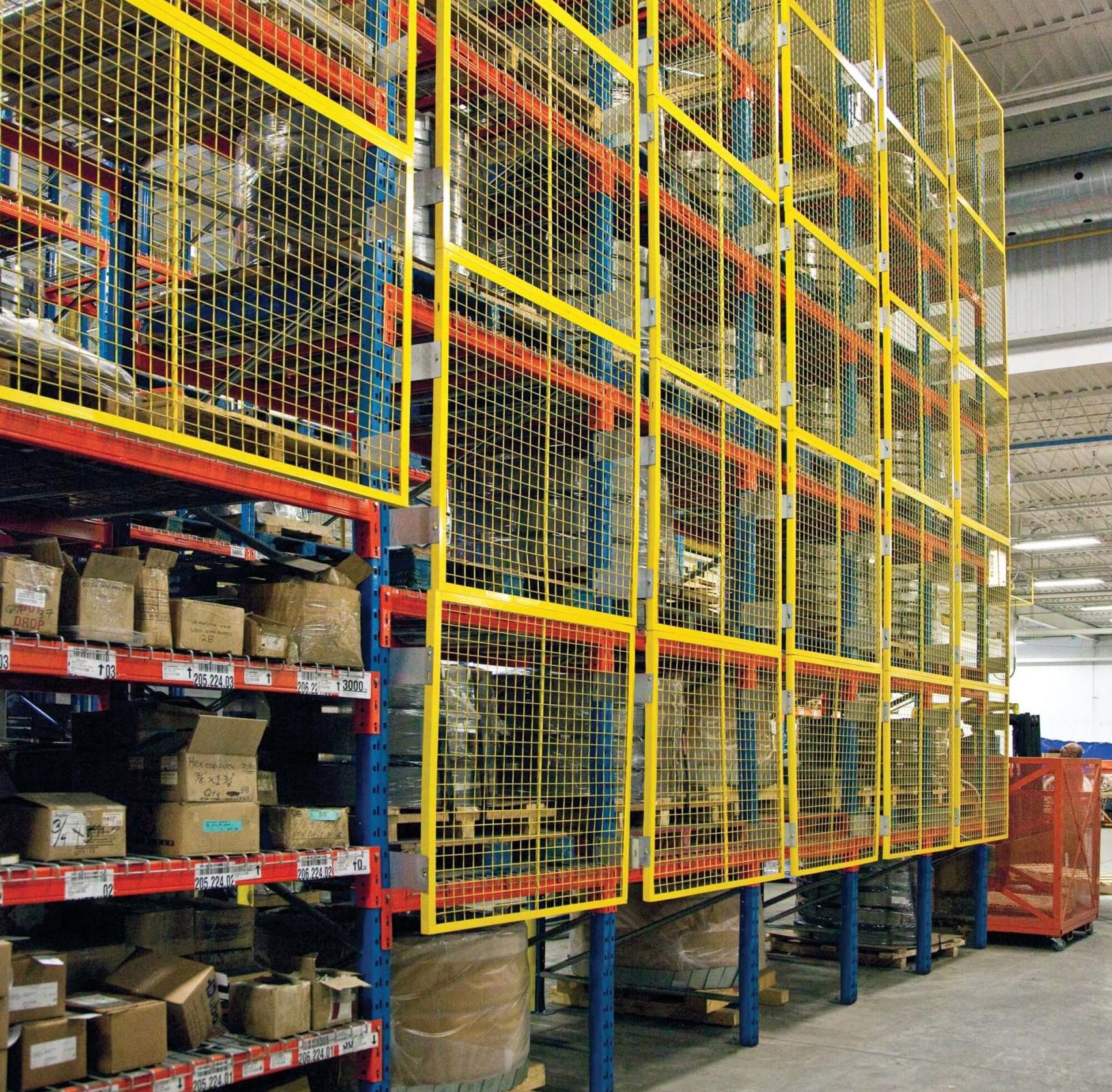 Grille de protection anti chute racks à palette