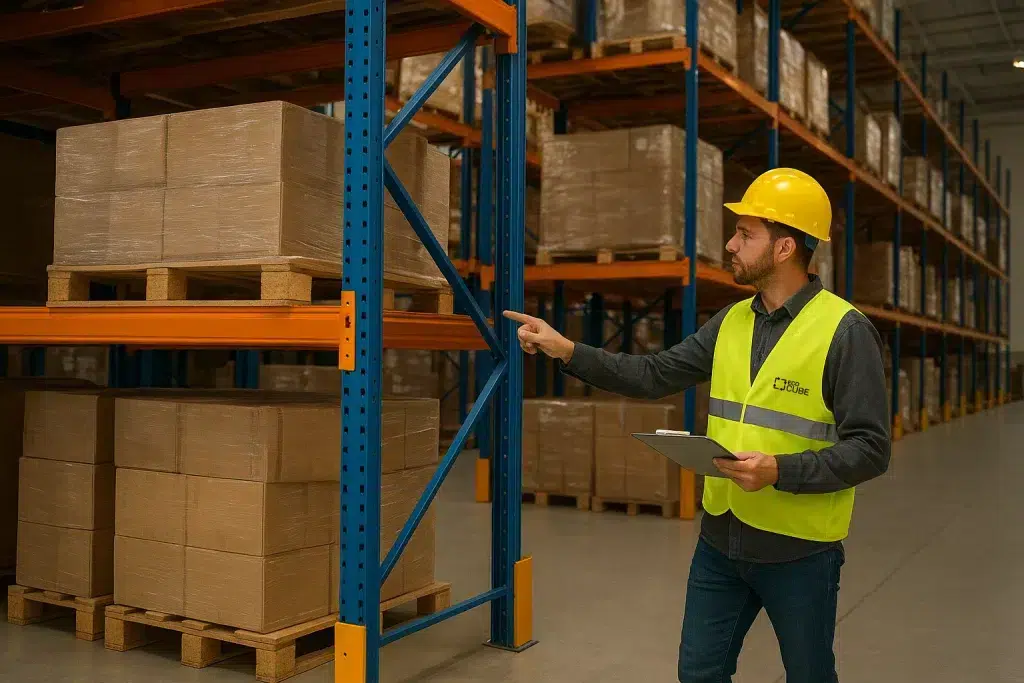 Sécurité des racks à palettes : les règles de la SUVA à respecter. Inspection